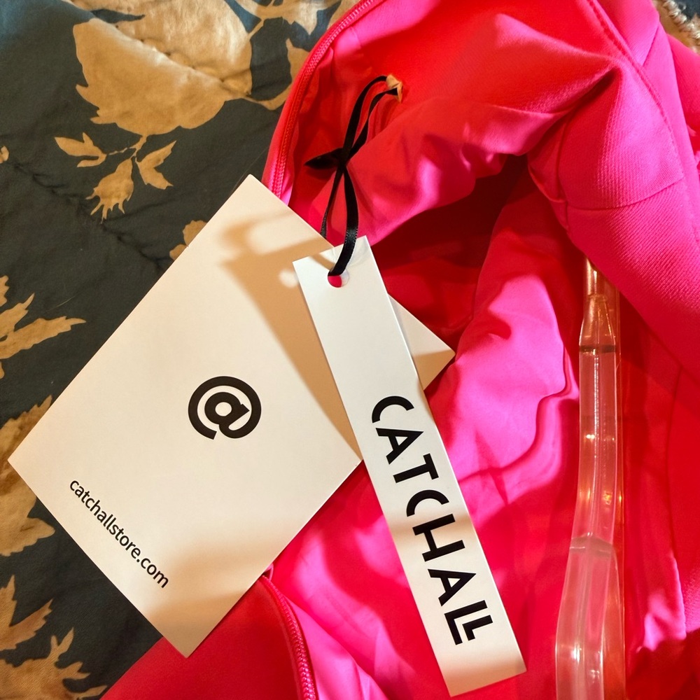 NWT Catchall Alison Pink Jacquard Floral Mini Dress - L - Picture 6 of 7